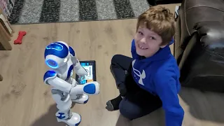 Nao Robot with Zora installed.