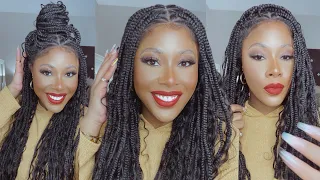 Human Hair Boho Braided Knotless Full Lace Wig!! BEST EVER, No Tangling! | Jaliza.com