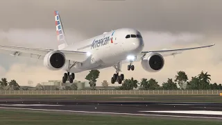 American Airlines B787 9 Ultra Realistic Landing