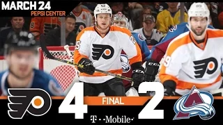 Flyers snow plow the Avalanche with 2 goals in 19 secomds...win 4-2