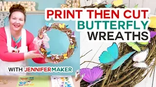 Make Paper Butterfly Wreaths - Print Then Cut on Cricut