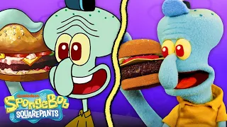 Squidward Likes Krabby Patties IRL 💥🍔 SpongeBob Episode with Puppets!