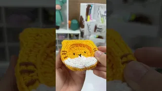 Let’s crochet a cute Cat Coasters #crochet #crochetpattern #diy #handmade