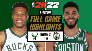 NBA 2K22 GAMEPLAY - BUCKS vs CELTICS FULL GAME 2 HIGHLIGHTS | 2022 PLAYOFFS