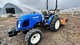 Ciągnik sadowniczy - New Holland BOOMER 45 + glebogryzarka Berti