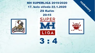 MH SUPERLIGA dohrávka 17. kola 2019/2020 Griffins vs Red Wheels 3:4 - rozhovory