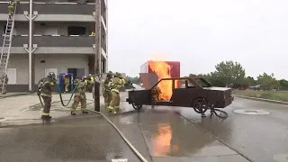 Hancock College holds firefighting academy graduation featuring dynamic live demonstration