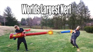 Worlds LARGEST NERF GUN CANNON! (Largest Nerf Darts Too)