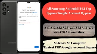 All Samsung A03 Core FRP Bypass Google Account Bypass Android 11/12 Without PC No Knox No Alliance