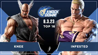 Knockdown! Presents: EVO Weekend! | HXALV | DRX | Knee (Heihachi) vs DRX | Infested (Geese) - Top 16