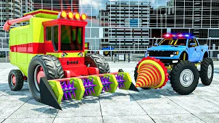 Monster Fire Truck VS Monster Truck | Wheel City Heroes (WCH) Police Truck Cartoon