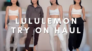 LULULEMON try on haul: joggers, sweatpants, half zips & more