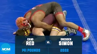 Chad Red vs. Dresden Simon: 2022 First Round NCAA Wrestling Championship (141 lb.)