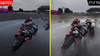 MotoGP 23 Nintendo Switch vs PS5 Rain Weather Graphics Comparison