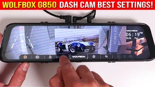 Wolfbox G850 Mirror Dash Cam Full Menu & Best Settings (4K, 2K, HD, GPS, Park Mode, Park Assist)