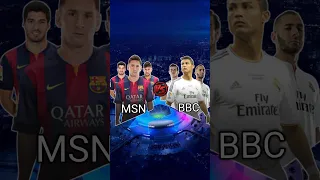 MSN (Messi, Neymar, Suarez) VS BBC ( Benzema, Bale, Ronaldo)😈💪🔥🔥