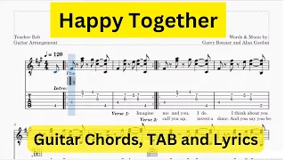 Happy Together - The Turtles - Guitar Chords, TAB and Lyrics @TeacherBob ​