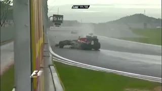 Mark Webber and Nico Rosberg crash Korean GP 2010