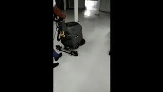 KARCHER BD 43/40 Ep Walk behind auto scrubber drier machine demo ( Epoxy floor)