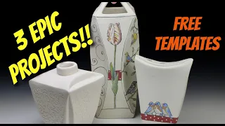 3 Epic Pottery Projects  -  WITH FREE TEMPLATES!!!