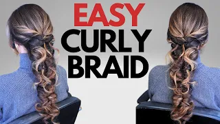 EASY curly braid Hair Tutorial - how to do mermaid braid