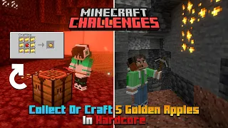 Collect (Or) Craft 5 Golden Apples! | Hardcore Mode | Minecraft Challenges | Raju Gaming