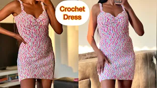 How To Crochet A Bodycon Mini Dress / One Row Repeat