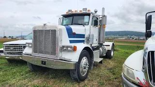 1991 Peterbilt 379 Single-Axle Daycab - Cold Start & Walkaround - Great CAT 3406B Music!