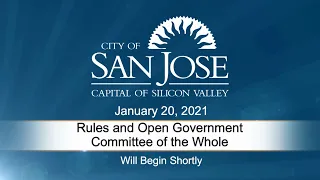 JAN 20, 2021 | Rules & Open Government/Committee of the Whole