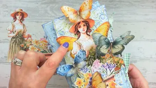 #journaljigsaw Crafting a Garden Story - Bright and Shabby Butterfly Girl. Step-by-step tutorial.