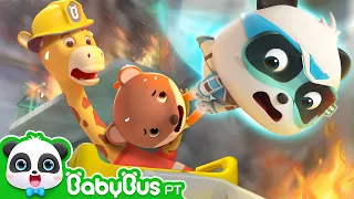 🐼 Desenho Animado | O Grande Incêndio | Super Equipe de Resgate | BabyBus Português