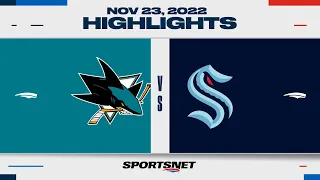 NHL Highlights | Sharks vs. Kraken - November 23, 2022