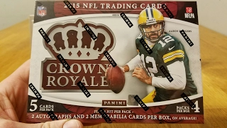 2015 Panini Crown Royale Football Hobby Box. 2 Autos and 2 Mem per Box
