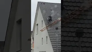 Ladder Breaks on Roof, Man Gets A Close Call [Graphic Content]