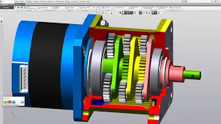 Three stage planetary gearbox with two output shafts