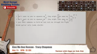 🎸 Give Me One Reason - Tracy Chapman Guitar Backing Track with chords and lyrics