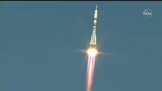 Three-person crew blasts off for ISS in Russian capsule | AFP