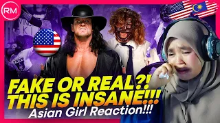 ASIAN GIRL REACT TO WWE FOR THE FIRST TIME!! UNDERTAKER & MICK FOLEY HELL IN A CELL MATCH?!