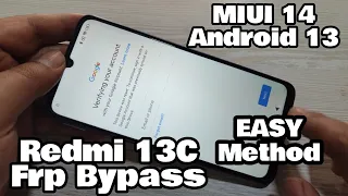 Redmi 13C FRP Bypass MIUI 14 Without PC | Xiaomi Redmi 13C FRP Unlock Android 13 | Easy Method