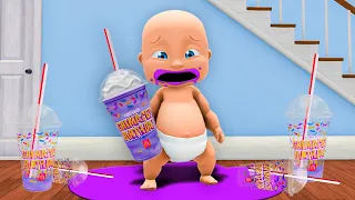 Baby Drinks INFINITE Grimace Shakes!