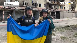 Донбасс – это Украина: украинский флаг с подписью Зеленского – в Северске