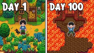 I played 100 days of Stardew Valley 1.6 (Meadowlands Farm)