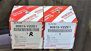 Toyota Genuine Oil Filters Comparisons Genuine & Counterfeit 90915-YZZE1