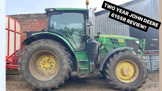 JOHN DEERE 6155R 2 YEAR OPERATOR REVIEW! SPRING WORK ON SILAGE FIELDS