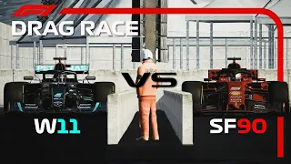 F1 2020 Mercedes W11 vs 2019 Ferrari SF90 - DRAG RACE