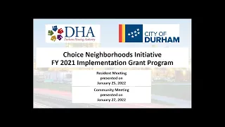 Choice Neighborhoods Initiative (CNI) Resident Meeting 1/25/22