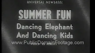 Bertha the Elephant Dancing the Twist with kids 1966 archival footage