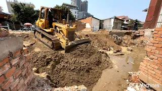 Wonderful Project Bulldozer KOMATSU Bulldozer Moving Sand Building Side Road Foundation Construction