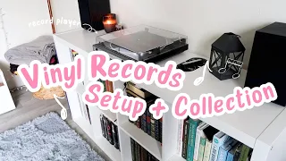 my vinyl record player setup + mini record collection ✨ aesthetic ✨