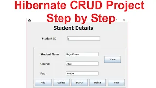 Hibernate  CRUD Project Step by Step